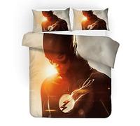 Nichiyo The Flash Bed Linen Set, Duvet Cover and Pillowcase, Microfibre, 3D Digital Print Three-Piece Bedding (Duvet Cover + Pillowcases) (3, Double 200 x 200 cm)