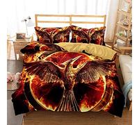 NICHIYO The Hunger Games Duvet Cover Bedding Set - Duvet Cover and Pillowcase, Microfibre, 3D Digital Print Three-Piece Bedding (2, 140 x 210 cm)