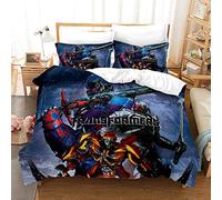 NICHIYO Transformers Bed Linen Set - Duvet Cover and Pillow Case, Microfibre, 3D Digital Print, Three-Piece Bedding (Duvet Cover + Pillowcases) (10, Doubie 200 x 200 cm)