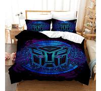 NICHIYO Transformers Bed Linen Set - Duvet Cover and Pillow Case, Microfibre, 3D Digital Print, Three-Piece Bedding (Duvet Cover + Pillowcases) (19, Doubie 200 x 200 cm)