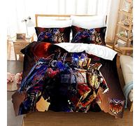 NICHIYO Transformers Bed Linen Set - Duvet Cover and Pillow Case, Microfibre, 3D Digital Print, Three-Piece Bedding (Duvet Cover + Pillowcases) (7, Doubie 200 x 200 cm)