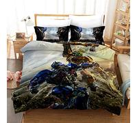 NICHIYO Transformers Bed Linen Set - Duvet Cover and Pillow Case, Microfibre, 3D Digital Print, Three-Piece Bedding (Duvet Cover + Pillowcases) (4, Double 200 x 200 cm)