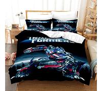 NICHIYO Transformers Bed Linen Set - Duvet Cover and Pillow Case, Microfibre, 3D Digital Print, Three-Piece Bedding (Duvet Cover + Pillowcases) (17, Single 135 x 200 cm)