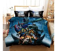 NICHIYO Transformers Bed Linen Set - Duvet Cover and Pillowcase, Microfibre, 3D Digital Print, Three-Piece Bed Linen (Duvet Cover + Pillowcases) (3, Double 200 x 200 cm)