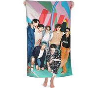 NICHIYOBI BTS Bangtan Boys 3D Digital Print Bath Towels, Soft and Fluffy Beach Towels, Fashionable Appearance, Travel Towel, Soft and Fade-Resistant (11.75 cm x 150 cm)