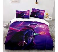 NICHIYOBI Doctor Strange Bed Linen Set, Duvet Cover and Pillowcase, Microfibre, 3D Digital Print, 3-Piece Bed Linen (9, Single, 135 x 200 cm)