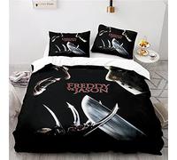 NICHIYOBI Jason Voorhees Duvet Cover Bedding Set - Duvet Cover and Pillowcase, Microfibre, 3D Digital Print Three-Piece Bedding (11, King 240 x 220 cm)