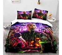 NICHIYOBI Jason Voorhees Duvet Cover Bedding Set - Duvet Cover and Pillowcase, Microfibre, 3D Digital Print Three-Piece Bedding (9, King 240 x 220 cm)