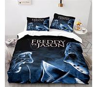NICHIYOBI Jason Voorhees Duvet Cover Bedding Set - Duvet Cover and Pillowcase, Microfibre, 3D Digital Print Three-Piece Bedding (10.140 x 210 cm)