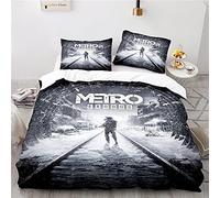 NICHIYOBI Metro Exodus Duvet Cover Bedding Set - Duvet Cover and Pillowcase, Microfibre, 3D Digital Print, Three-Piece Bed Linen (18.140 x 210 cm + 80 x 80 cm)