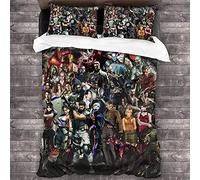 NICHIYOBI Resident Evil Duvet Cover Bedding Set - Duvet Cover and Pillowcase, Microfibre, 3D Digital Print, Three-Piece Bed Linen (13, Double 200 x 200 cm)