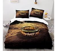 NICHIYOBI The Lord of The Rings Duvet Cover Bedding Set - Duvet Cover and Pillowcase, Microfibre, 3D Digital Print Three-Piece Bedding (15, King 240 x 220 cm)