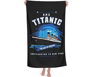 NICHIYOBI Titanic Beach Towels 3D Digital Print Bath Towels, Fashionable Appearance, Travel Towel, Soft and Fade-resistant (3.70 cm x 140 cm)