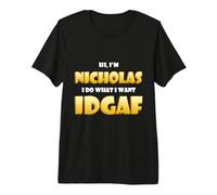 Nicholas Costume IDGAF Funny Meme Halloween Costume for Nick Premium T-Shirt