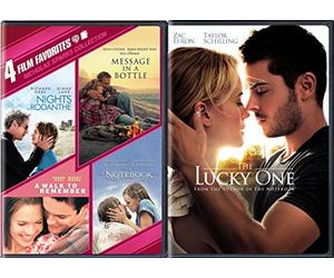 Nicholas Sparks Modern Romance Movies The Notebook / A Walk to Remember / The Lucky One / Message in a Bottle / Nights