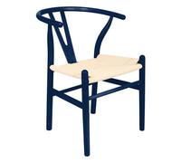 Nicholas Winter Beech Wooden Danish Style Dining Chair - Blue - Solid Wood Wish Beech Bone Wood Chairs
