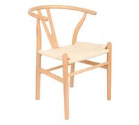 Nicholas Winter Beech Wooden Danish Style Dining Chair - Natural - Solid Wood Wish Beech Bone Wood Chairs