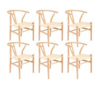 Nicholas Winter Beech Wooden Danish Style Dining Chairs - Natural - Solid Wood Wish Beech Bone Wood Chairs