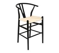 Nicholas Winter Wooden Scandi Danish Style Bar Stool - Black/Natural in Black Nicholas Winter Black