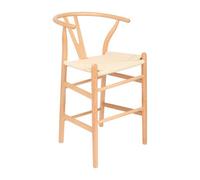 Nicholas Winter Wooden Scandi Danish Style Bar Stool - Natural/natural