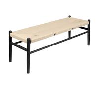 Nicholas Winter Wooden Scandi Danish Style Dining Bench - Black/Natural in Black Nicholas Winter Black