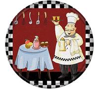 Nichpedr Round Metal Tin Sign Rustic Wall Decor Wall Plaque Chef and Delicacy Utensils Wreath Sign,Suitable for Home Garden Kitchen Bar Cafe Restaurant Garage Wall Decor Retro Vintage 12x12 Inch