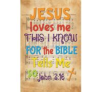 Nichpedr Vintage Tin Metal Sign Jesus Loves Me This I Know for The Bible Tells Me So, John 3-16 Retro Wall Art Decor Iron Painting for Home Kitchen Cafe Pub Sign 12x16 Inch Plaque