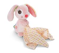 NICI 3D Cuddly Toy Bunny Hopsali 13 cm with Comforter - Baby Cuddly Toy with Muslin Cloth from 0+ Months - Soft Plush Toy/Comforter for Girls & Boys