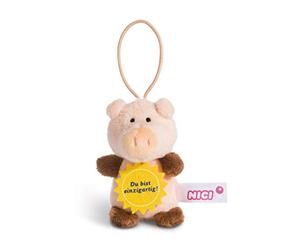 NICI 44866 Pig Pendant with Saying Du bist einzigarten, 8 cm with Loop