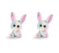 Nici 45561 Glubschis Animal, Cuddly Toy Bunny Rainbow Candy 15cm, Grey/Multi-Coloured (Pack of 2)