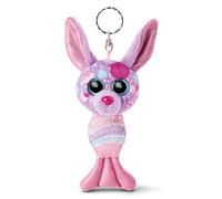 NICI 46823 Glubschis: The Original - Glubschis Mermaid Rabbit Keyring 12cm - Soft animal toy attachment for lanyard, keychain & key holder