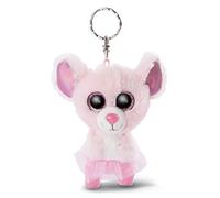 NICI 46862 Glubschis: The Original - Glubschis Keyring Ballerina Mouse Yammy 12 cm - Soft Animal Toy Attachment for Lanyard, Cuddly Toys Key Chain and Key Holder
