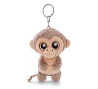 NICI 46941 Safari Original - Glubschis Monkey Hobson 9cm - Cuddly Zoo Cute Animal Pendant for lanyards & Key Holders - Mini Plush Toys, Keyrings for Girls and Boys, Print, Brown/Beige, 9 cm