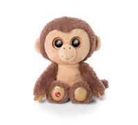 NICI 46945 safari Original - Glubschis Monkey Hobson 15 cm - Cute Cuddly Toys - Fluffy Stuffed Big Glittery Eyes - Plush Zoo Animals to Cuddle & Play, Brown/Beige
