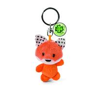 NICI 47534 Key Fob 7 cm Clover Symbol - Lucky Charm Fox Pendant for Lanyard, Key Chain & Key Chain, Orange/White
