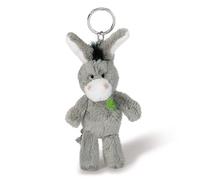 NICI 47868 Key Fob Donkey with Embroidered Clover Leaf 10 cm Grey