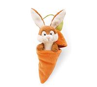 NICI 48089 Plush Rabbit with Carrot Pendant 15 cm, Bunny Pendant in Plush Carrot, Gift Idea for Easter Nest, Orange