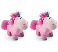 Nici 49106 Cuddly Unicorn Midnight Floral 22cm Pink Standing-Sustainable Made Plush, Cute Soft Toy to Cuddle and Play with, for Children & Adults, Gift idea (Pack of 2)