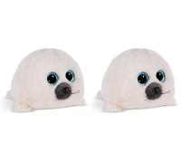 Nici 49176 Kuscheltier Robbe Boubelle weiß schlenkernd Phoque Cuddly GLUBSCHIS Seal 15cm White Dangling-Sustainable Made Plush, Cute Soft Toy to Cuddle and Play with, for Children & Adults, Gift idea