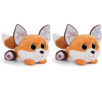 Nici 49235 Fuchs Cuddly GLUBSCHIS Fox Runizzi 15cm Orange Lying-Sustainable Made Plush, Cute Soft Toy to Cuddle and Play with, for Children & Adults, Gift idea, 15 cm (Pack of 2)