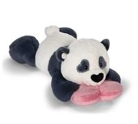 NICI 62613 Cuddly Toy, Love Panda with Heart, 20 cm, Black, Soft Plush Toy, Cute Stuffed Toy for Cuddling and Playing, Great Gift Idea for Children and Adults