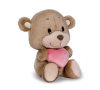 NICI 62701 Bear Soft Toy with Heart, Stuffed Animal Made of Soft Plush, Cute Plush Toy for Cuddling and Playing, for Children and Adults, Great Gift Idea, 22 cm, Brown