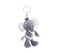 NICI 62732 El-Flora Elephant Keyring, Loyal Plush Companion for Rucksacks or Bags, Key Holder for Children and Adults, Grey, 10 cm