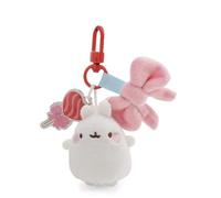 NICI 62775 Molang Bag Charm, Cute Plush Accessory, Cute Keyring for Bag, Backpack & Car, 5 cm, White
