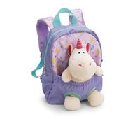 NICI Backpack with Unicorn Plush Toy, 21 x 26 cm, 25 cm, Purple - 62690 | Removable plush toy, soft, fluffy nursery backpack with cuddly toy for children and fans, a cute companion for everyday use