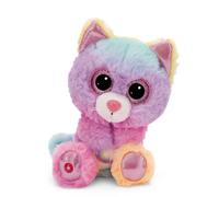 NICI GLUBSCHIS cuddly toy cat Miss Melli 15 cm - Colourful soft toy cat with big, cute glitter eyes, cuddly toy for cuddly toy lovers - 49394