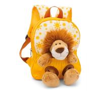 NICI children's backpack yellow 2 in 1 with cuddly toy lion 25cm - Kindergarten backpack girls & boys, Soft back area & adjustable straps - 49850