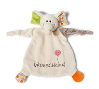 NICI Cuddly Blanket Dog 'Elephant' 25 x 25 cm - Elephant Cuddle Blanket from 0+ Months - Cuddly Blanket for Babies & Toddlers - Baby Cuddly Toy/Cuddle Blanket - Baby Comfort Blanket for Girls and
