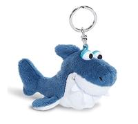Nici Cuddly Soft Toy Shark Hai-Ko, 10 cm, Blue/White, Plush with Keyring