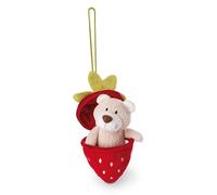 NICI Cuddly Toy Bear Bendix 13cm - Plush Toy Teddy Bear In A Plush Strawberry As A Cuddly Toy Pendant - Soft Toy for Plushie Lovers - Stuffed Animal - 49435